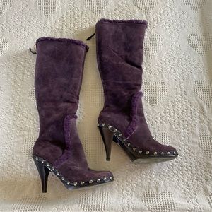 Y2K Nike Lab Fur Trim Fur Lined Knee High Boots(8)